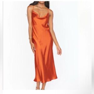 Show Me Your MuMu Elegant Orange Slip Dress